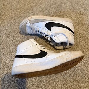 Nike White and Black High-Top Sneakers